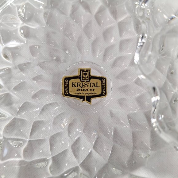 New Kristal Zajecar Vtg 24% Lead Crystal Round Trinket Box W Lid Jewelry Box - Picture 7 of 10